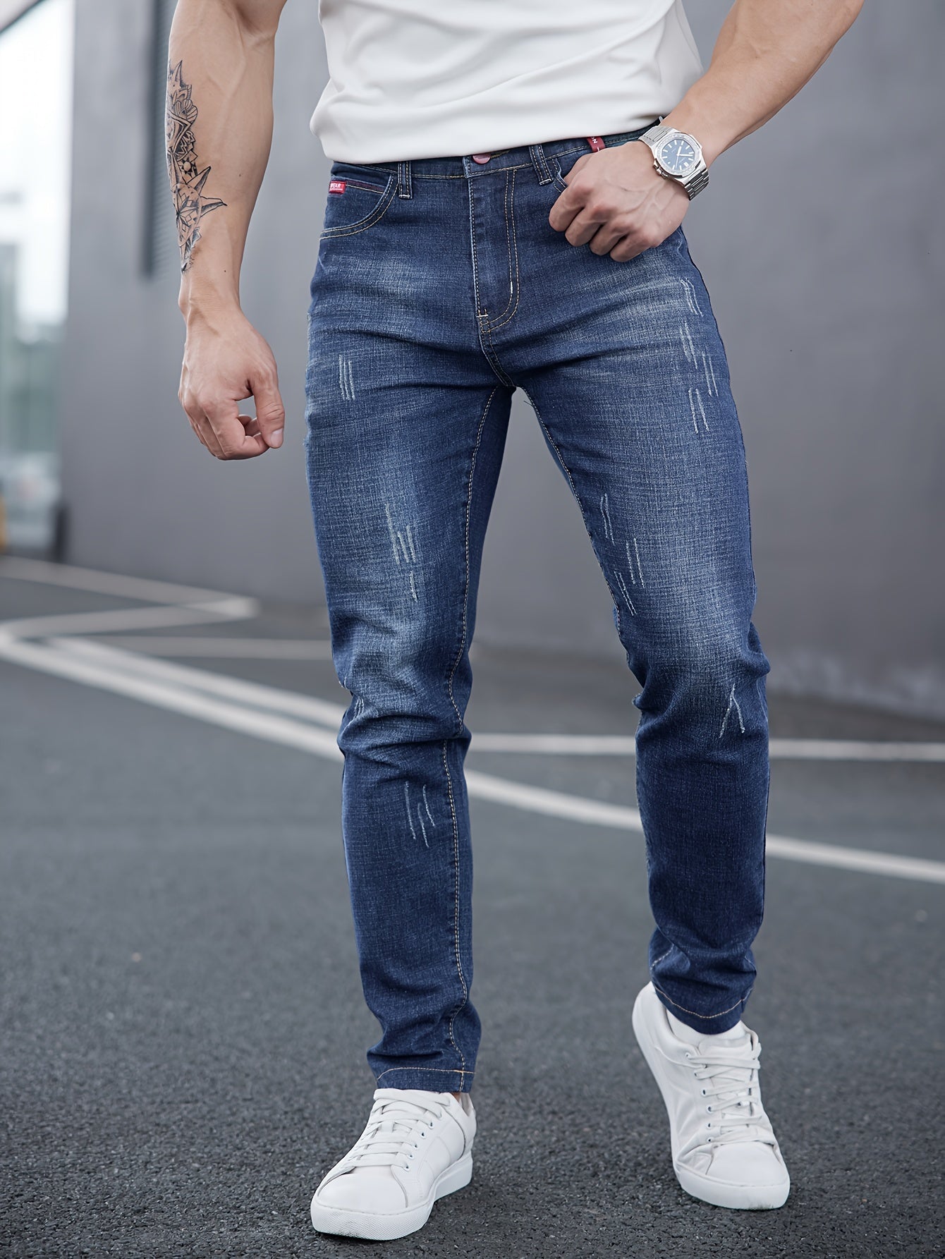 Men's Premium Slim-Fit Washed Jeans