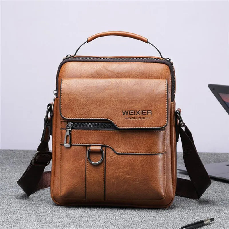 Men'S Durable Shoulder Bag High Quality Leather Cross Body Sling Bags Travel Crossbody Fashion Pack for Male