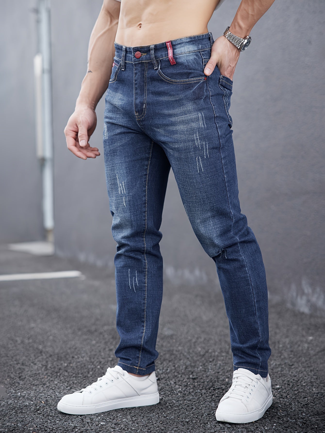 Men's Premium Slim-Fit Washed Jeans