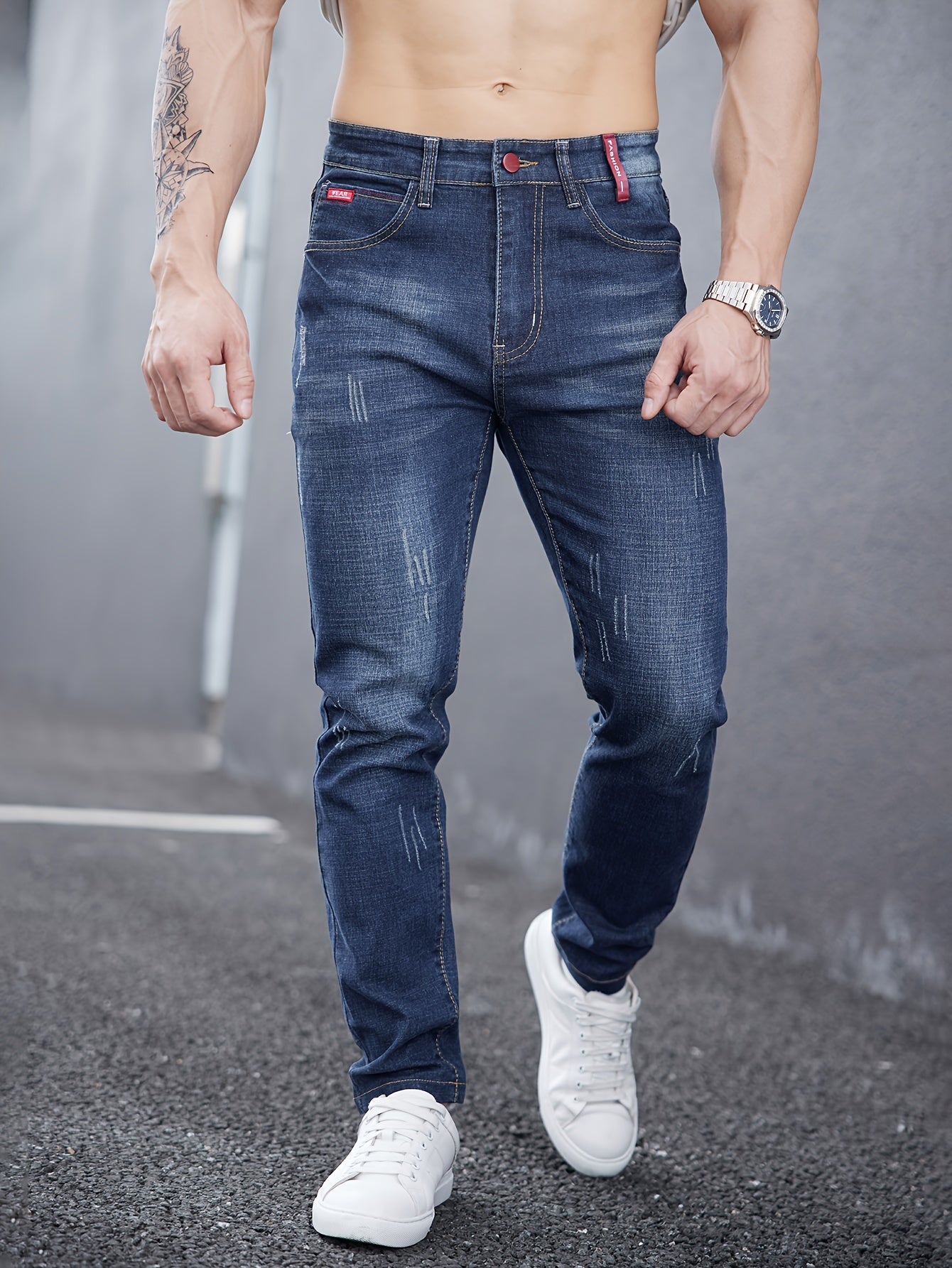 Men's Premium Slim-Fit Washed Jeans