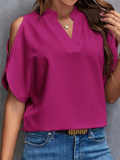 Off-Shoulder Short Sleeve Blouse