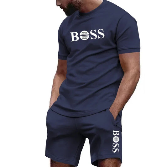 Two-piece running and fitness sportswear, short sleeved T-shirt and pants set