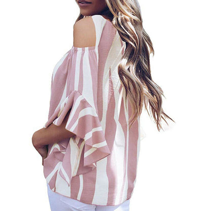 Off-Shoulder Chiffon Blouse