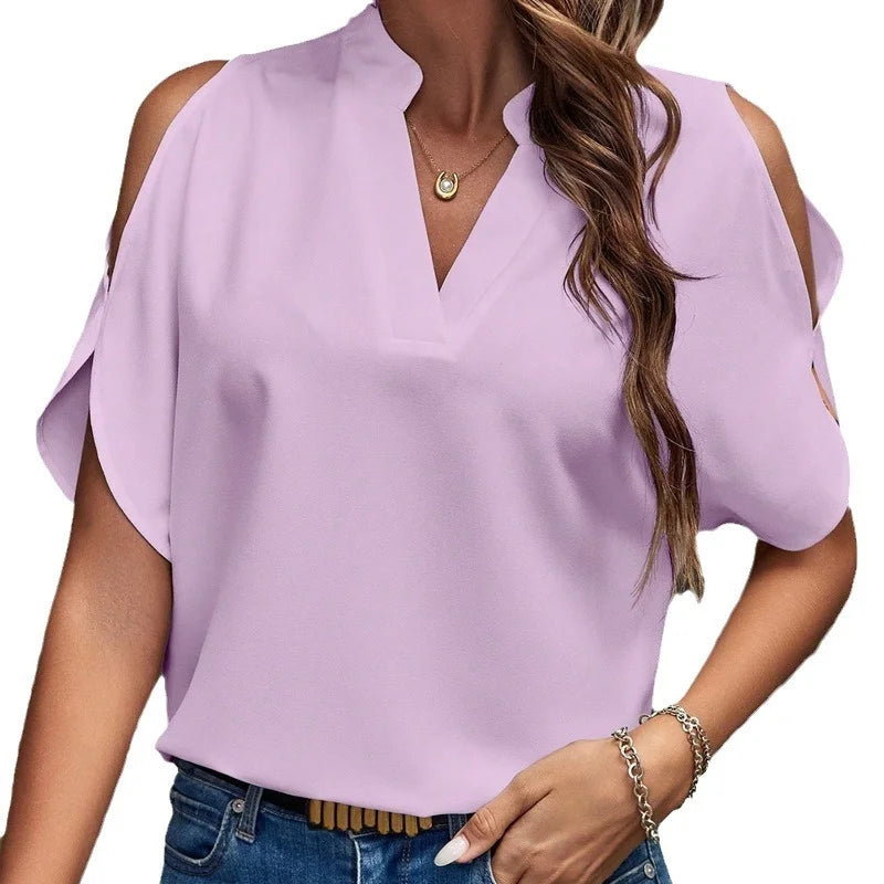 Off-Shoulder Short Sleeve Blouse