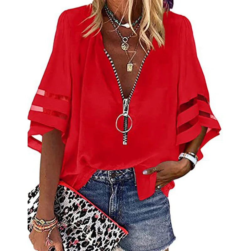 Women's Elegant Off Shoulder Shirt Blouse