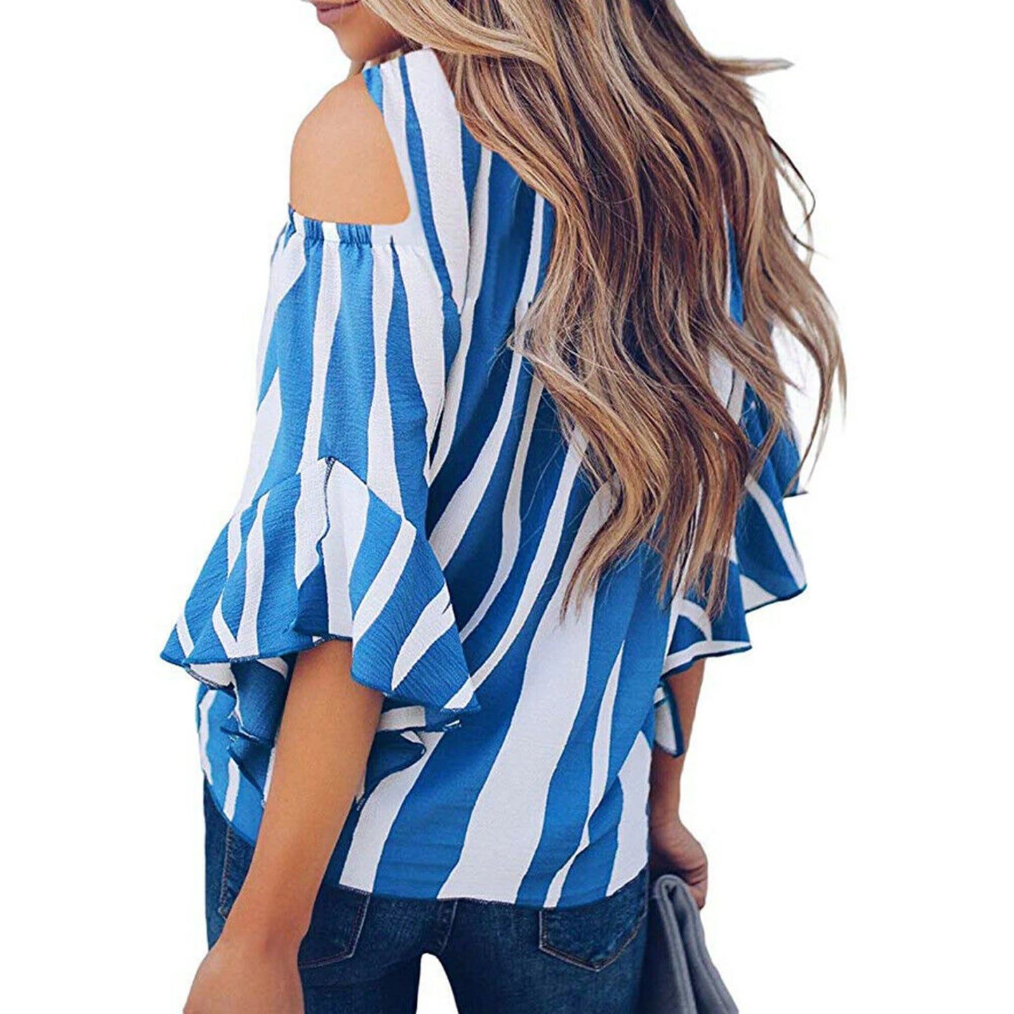 Off-Shoulder Chiffon Blouse