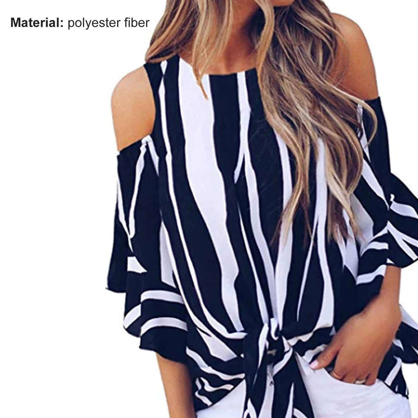 Off-Shoulder Chiffon Blouse