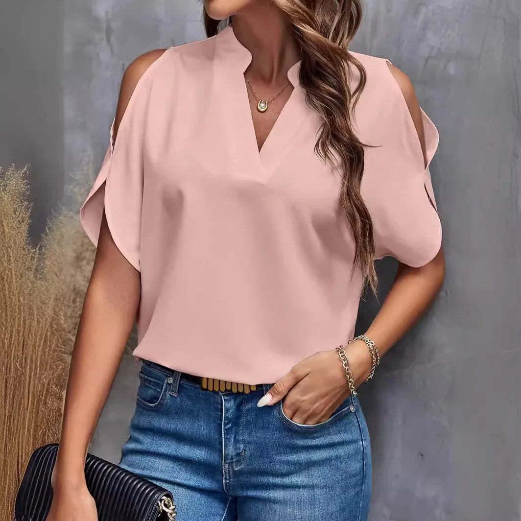 Elegant V-Neck Blouse