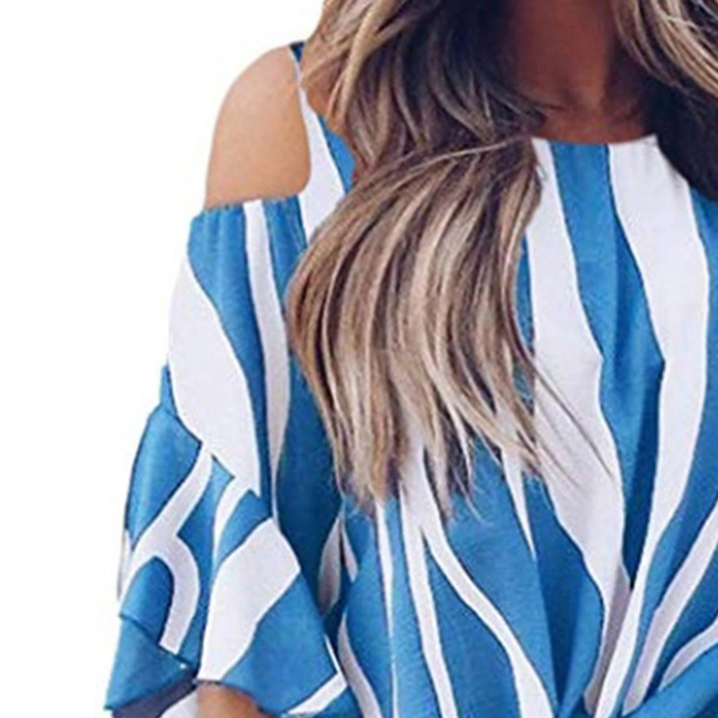 Off-Shoulder Chiffon Blouse