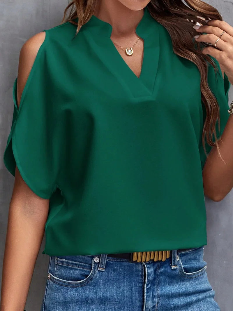 Off-Shoulder Short Sleeve Blouse