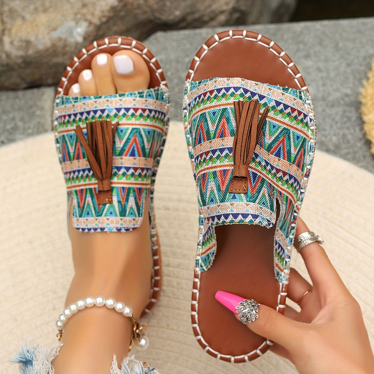 Bohemian Sandals Summer Flat Slides