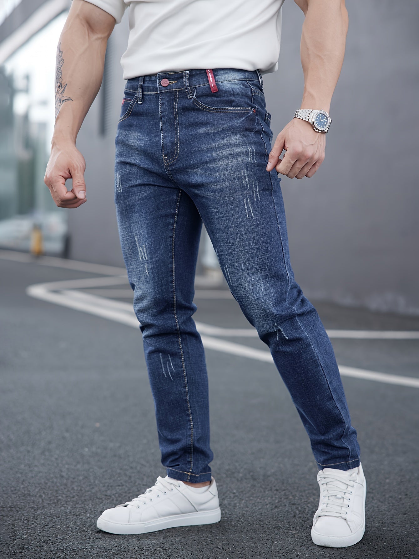 Men's Premium Slim-Fit Washed Jeans