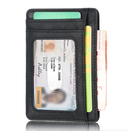 Mens Leather Slim Wallet Credit Card Holder RFID Blocking Pocket ID Money PU USA