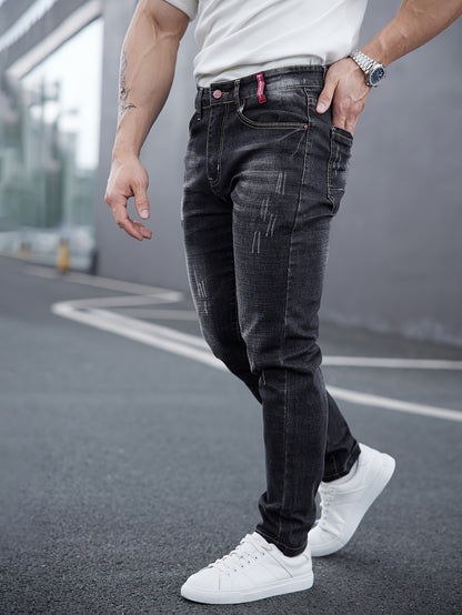 Men's Premium Slim-Fit Washed Jeans