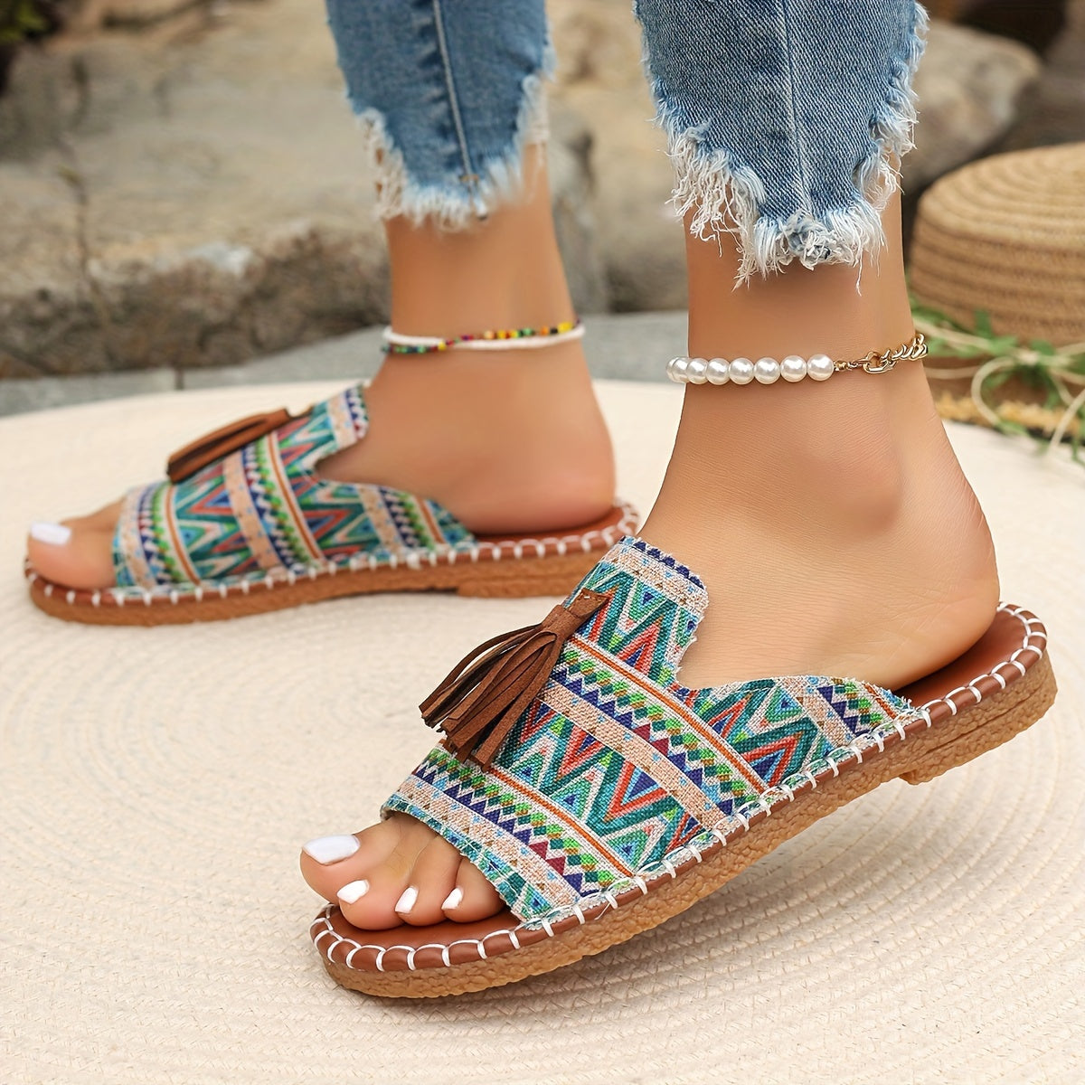 Bohemian Sandals Summer Flat Slides